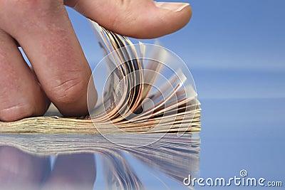 Hand counting money Stock Photo