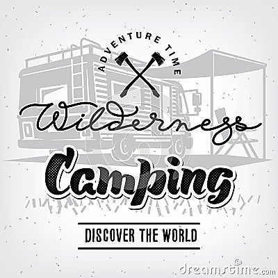 Hand crafted lettering on the topic traveling Vector Illustration