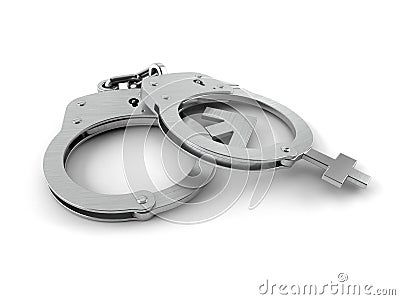 Hand cuffs in human gender symbol shape Cartoon Illustration