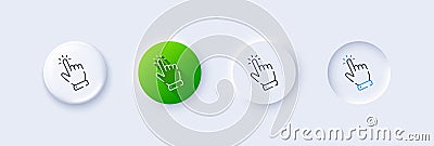 Hand cursor line icon. Click action sign. Line icons. Vector Vector Illustration