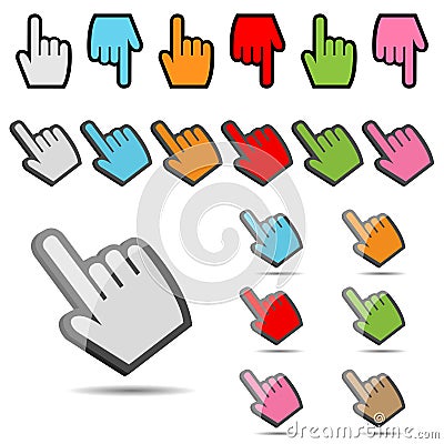 Hand cursor set Vector Illustration