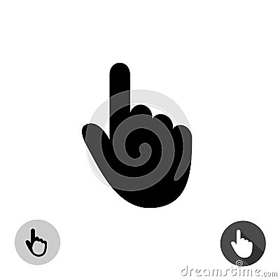 Hand cursor silhouette icon. Hand pointer symbol. Vector Illustration