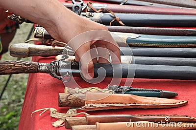 Hand and daggers Stock Photo