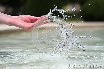 Hand dancing with the water Stock Photo