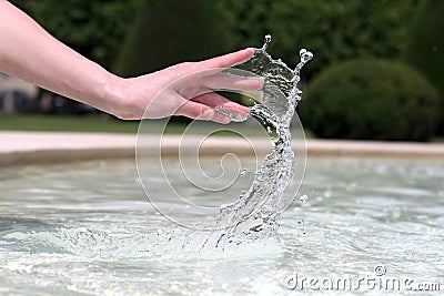 Hand dancing with the water Stock Photo