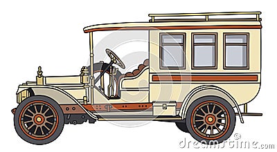 The vintage red and cream bus Vector Illustration