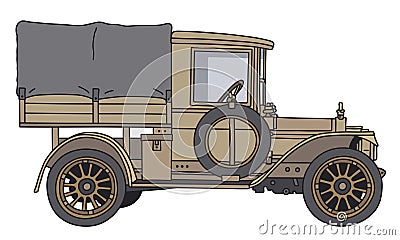 The vintage sand military truck Vector Illustration