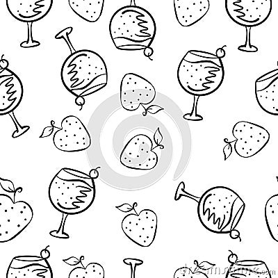 Hand draw drink doodle style Vector Illustration