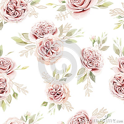 Hand draw floral pattern. flowers. roses and cute flower seamless background for fashion, fabric prints. Vector texture. Vector Illustration