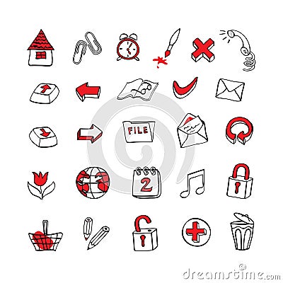 Hand draw icons Vector Illustration