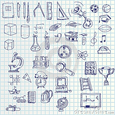 Hand draw icons Vector Illustration