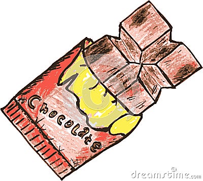 Hand draw sketch, chocolate bar Vector Illustration