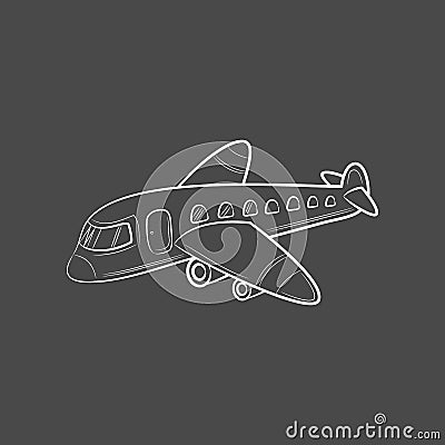 Hand draw sketch Transportation Travel icons plane Vector Illustration