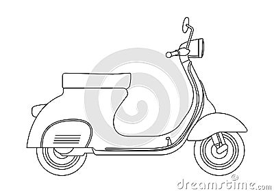 Hand draw style of a vector new motorcycle illustration for coloring book Vector Illustration