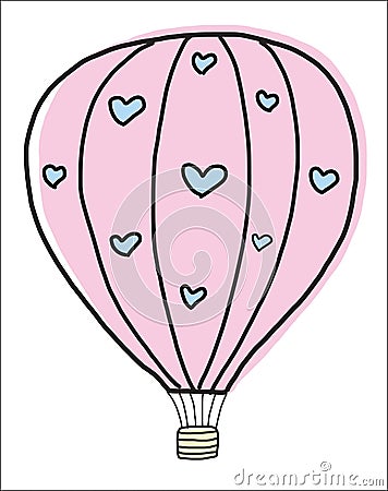 Hand draw vintage balloon Vector Illustration