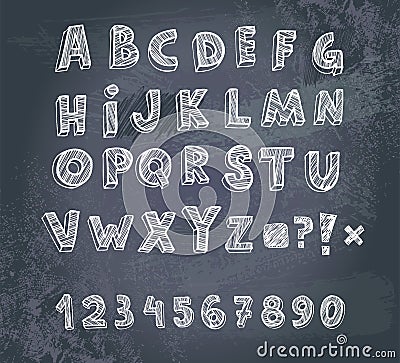 Hand drawing alphabet Vector Illustration