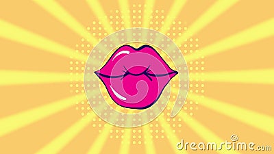 Hand Drawing Animation Animated Lips Kiss. Cartoon Looping Animation in Pop  Art Style Stock Footage - Video of graphic, concept: 179464726