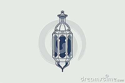 Hand drawing of big lantern ramadan theme isolated on white background Stock Photo