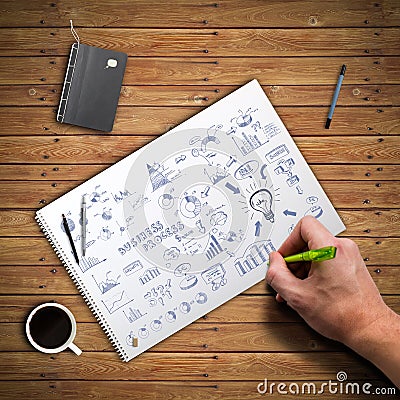 Hand drawing a business doodle Stock Photo