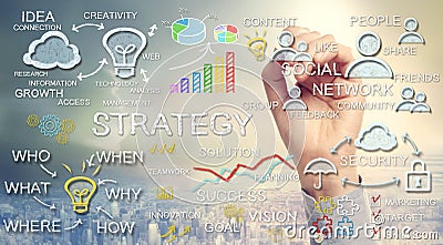 Hand drawing business strategy concepts Stock Photo