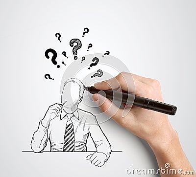 Hand drawing businessman Stock Photo