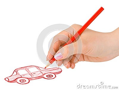 Hand drawing car Stock Photo