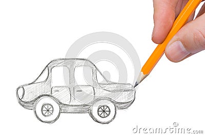 Hand drawing car Stock Photo