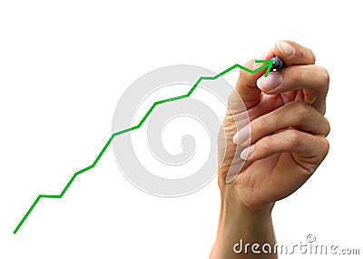 Hand drawing a chart Stock Photo