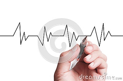 Hand Drawing A Chart Stock Photo