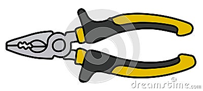 The yellow combination pliers Vector Illustration