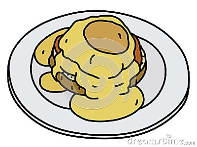 The eggs Benedict Vector Illustration