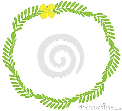 Hand drawing eco and nature frame from leaves. vector doodle illustration Vector Illustration