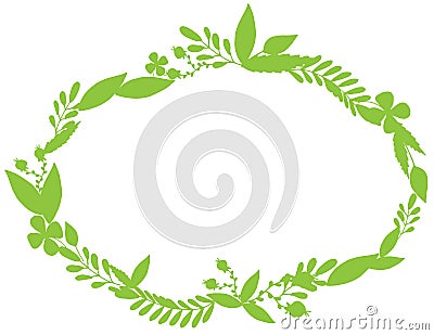 Hand drawing eco and nature frame of leaves. vector doodle illustration Vector Illustration