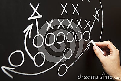 Coach Drawing American Football Playbook Strategy Stock Photo