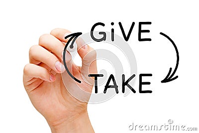 Give And Take Compromise Or Charity Concept Stock Photo