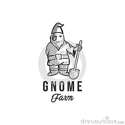 Hand drawing gnome illustration design Vector Illustration