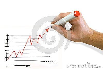 Hand drawing graph Stock Photo