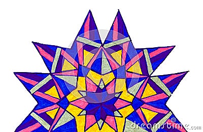 A hand drawing of a half star pattern. Stock Photo