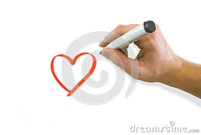 Hand drawing heart Stock Photo