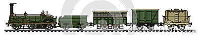 The historical steam train Vector Illustration