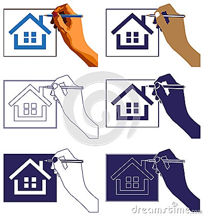 Hand drawing house Vector Illustration