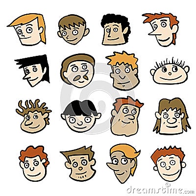 hand drawing illustrationcartoon head set for design, character, illustration, icon Vector Illustration