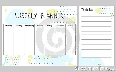 Abstract weekly planner Vector Illustration