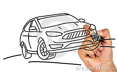 Hand drawing vehicle Stock Photo