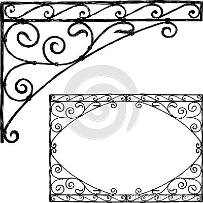 Hand drawing of a vintage architectural element Vector Illustration