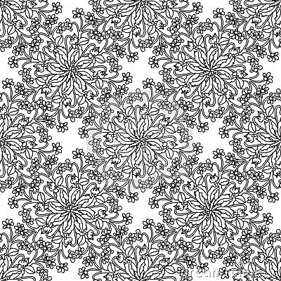 Hand drawing zentangle element. Black and white. Flower mandala. Vector Illustration