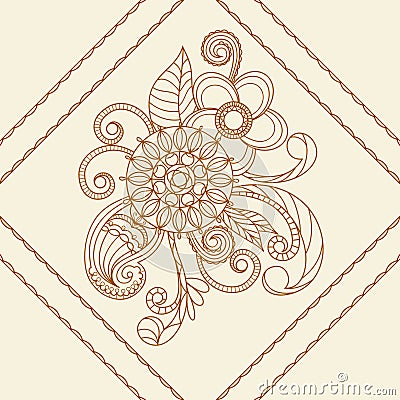 Hand-Drawn Abstract Henna Mehndi Vector Illustration