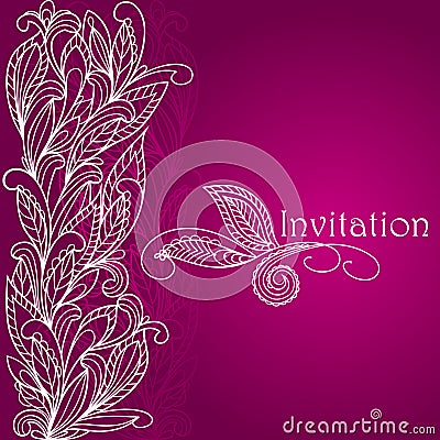 Hand-Drawn Abstract Henna Mehndi Abstract Flowers and Paisley Vector Illustration