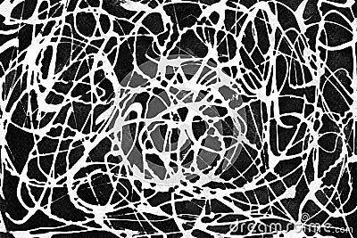 Hand drawn abstract irregular texture on black paper Stock Photo