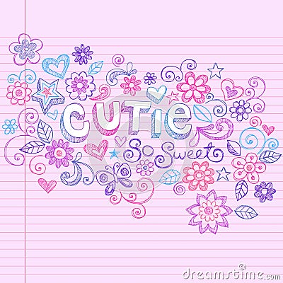 Hand-Drawn Abstract Sketchy Cutie Doodles Vector Illustration